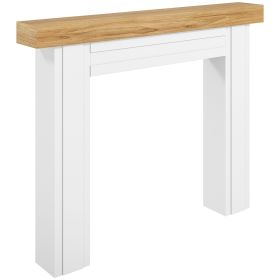 Modern Fireplace Mantel, Freestanding Fireplace Surround with Leg for Electric Fireplaces, 51.2" W x 40.6" H, Natural Wood Modern Fireplace Mantel, Freestanding Fireplace Surround with Leg for Electric Fireplaces, 51.2" W x 40.6" H, Natural Wood